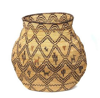 Western Apache Pictorial Olla Basket 15 1/2 x 13 1/2 inches