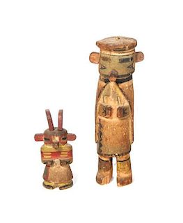 Two Hopi Polychrome Kachinas Height of largest 8 1/2 inches
