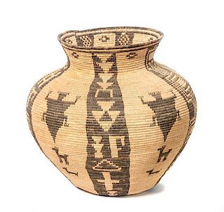 Western Apache Pictorial Olla Basket Height 10 1/2 x width 9 1/2 inches