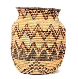 Western Apache Polychrome Olla Basket Height 10 1/2 x width 8 inches