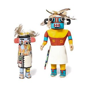 Two Hopi Kachinas Height of larger 11 inches