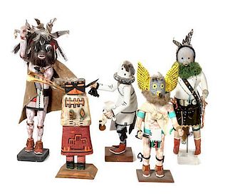 Five Hopi Kachinas Height of tallest 16 inches