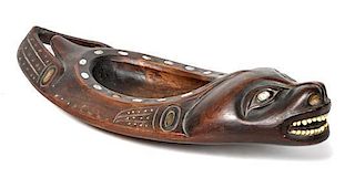 Tlingit Ceremonial Bowl Length 16 1/2 x width 7 1/2 inches
