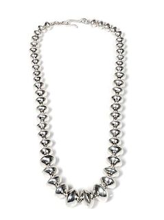 Navajo Silver Bead Necklace Length approximately 20 inches
