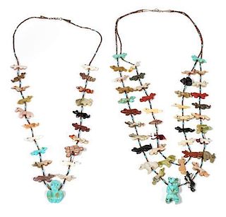 Two Southwestern Fetish Necklaces Length of longer 26 inches