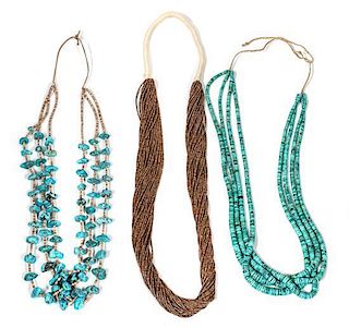 Three Southwestern Necklaces Length of longest 32 inches