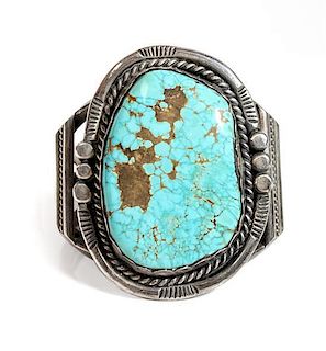 Southwestern Silver and Turquoise Cuff Bracelet