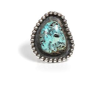 Southwestern Silver and Turquoise Ring