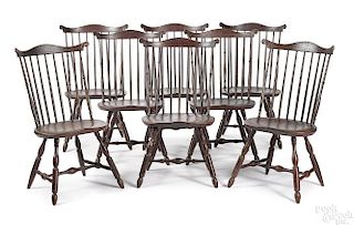 Set of eight Windsor side chairs