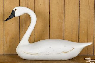 Madison Mitchell carved and painted swan