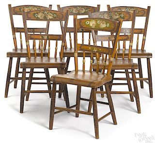 Set of six Pennsylvania painted dining chairs