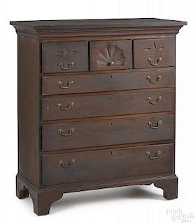 Pennsylvania Queen Anne cherry chest of drawers