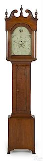 John Hoff Federal walnut tall case clock