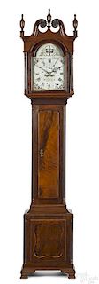Jacob Gorgas Chippendale walnut tall case clock