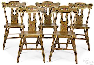 Lancaster County painted plank seat chairs