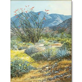 Ray Smith (20th Century) Oil on Canvas, "Spring Desert", Signed Lower Right. Good condition. Canvas