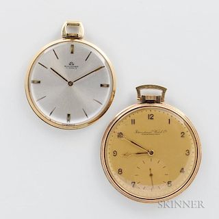 IWC and Bucherer 14kt Gold Swiss Open-face Watches