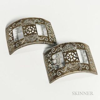 Pair of 19th Century Brass Shoe Buckles