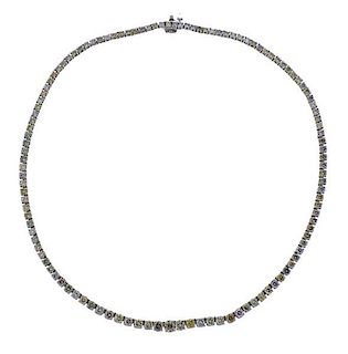 18k Gold 12ctw Diamond Riviere Necklace