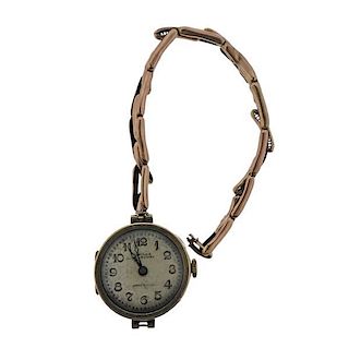 Antique Rolex Marconi 10k Gold Watch