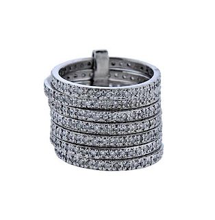 Platinum Diamond Multi Band Ring