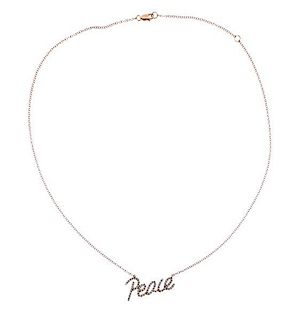 18k Gold Diamond Peace Necklace