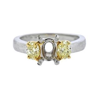 Platinum Gold Yellow Diamond Engagement Ring Mounting