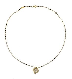 18K Gold Diamond Clover Necklace