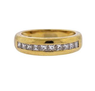 18k Gold Diamond Half Band Wedding Ring
