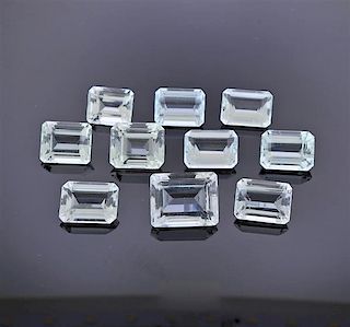 130ctw Aquamarine Gemstones Lot of 10