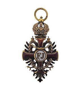 Antique 18k Gold Imperial  Order of Franz Joseph Medal