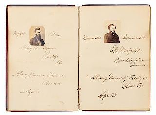 [PHOTOGRAPHY]. "Yearbook" albums containing 148 portrait photographs and signatures of students and faculty of Albany College