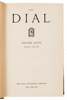 [LITERARY CRITICISM]. The Dial. Volumes 68-86, January 1919- December 1929. New York: The Dial Publishing Company, 1919-1929.