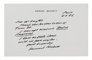 * [BECKETT, Samuel]. A group of manuscripts. Together, 2 autographed letters signed. July, 1883.