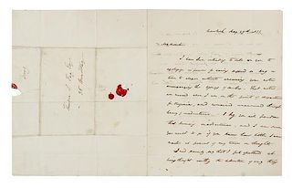 * IRVING, Washington (1783-1859). Autograph letter signed ("Washington Irving"), to Theo. S. Fay, Esq, New York, 29 May 1835.