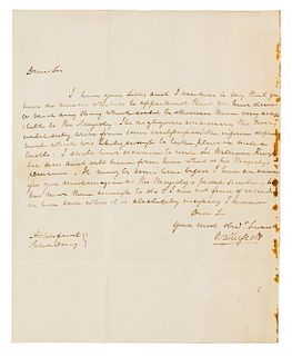 * SCOTT, Walter, Sir (1771-1832). Autograph letter signed ("Walter Scott"), to Mr. Aylvin. Abotsford, Saturday, n.d.