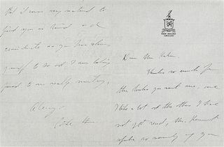* STEIN, Gertrude (1874-1946). Autograph letter signed ("Grtde Ste"), to Mrs. [Marcella Burns] Hahner. Chicago, n.d. [ca 1934
