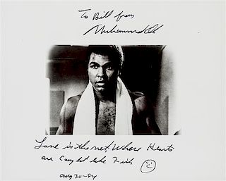* ALI, Muhammad (1942-2016). Photograph inscribed and signed, 30 August 1984.