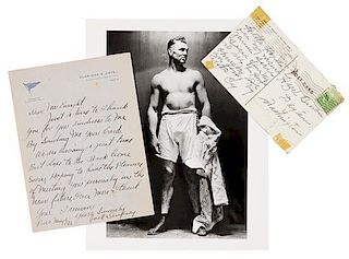 * [ATHLETES]. A group of 2 manuscripts by athletes.