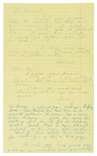* HUGHES, Howard R. (1905-1976). Autograph letter signed ("Howard"), to his second wife Jean Peters. N.p., n.d. [c.1965].