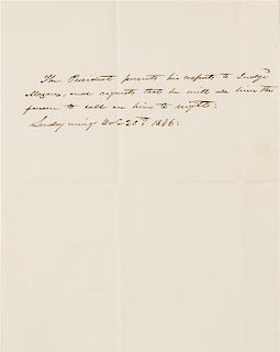 * POLK, James K. Autographed letter written in the third person ("The President"), as President, [Washington, D.C.], 20 Decem