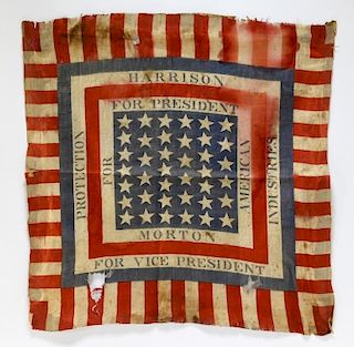 Presidential Election Harrison Handkerchief Flag