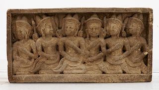 Antique Cambodian Khmer Stone Carving of Vishnu