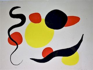 Alexander Calder Circle Snake Composition Litho