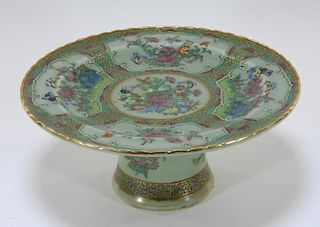 FINE Chinese Export Famille Rose Celadon Tazza
