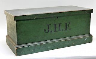 19C. American Green Painted Tool Chest