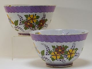 PR 18th Century Gaudy Dutch Earthenware Bowls