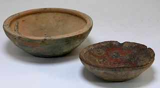 2PC Chinese Han Dynasty Earthenware Pottery Bowls