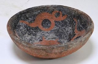 Chinese Han Dynasty Earthenware Polychrome Bowl