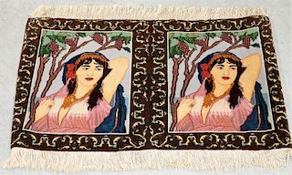 Persian Contemporary Pictorial Rug of a Lady